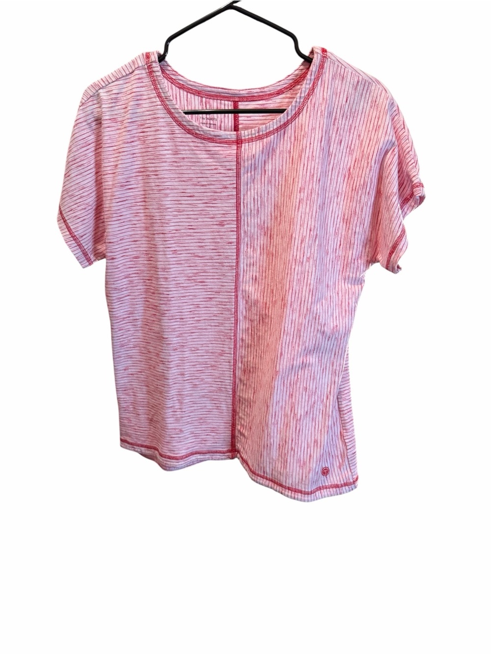 Talbots Pink Striped Short-Sleeve Knit Tee - Picture 2 of 6